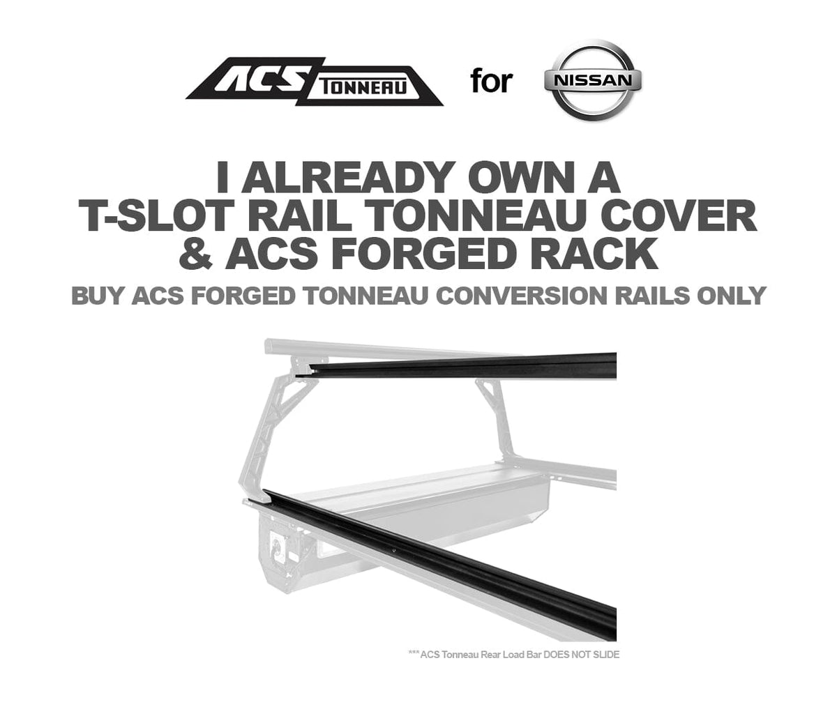 ACS Forged Tonneau - Rails Only - Nissan  active-cargo-system Leitner Designs- Overland Kitted