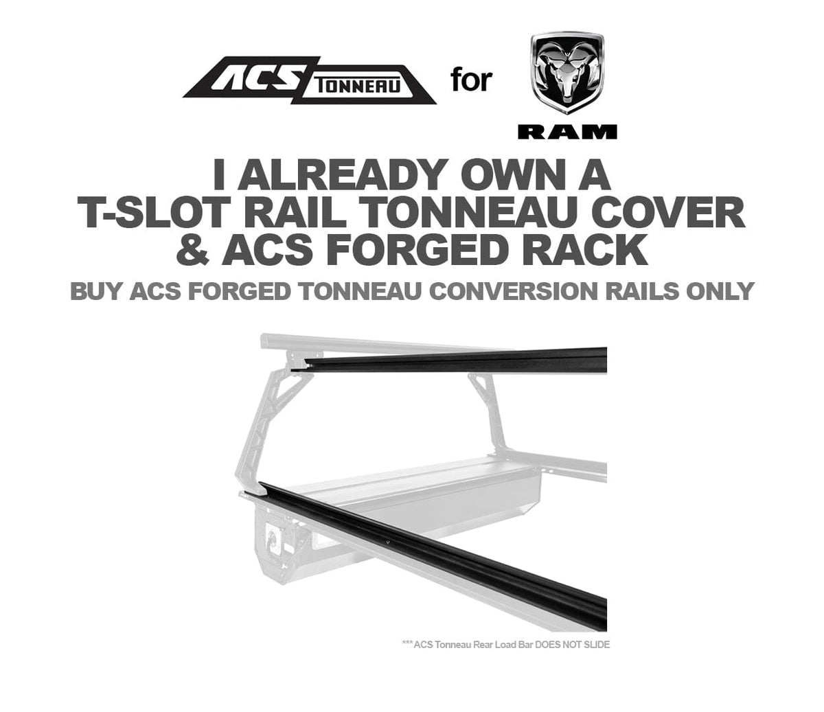 ACS Forged Tonneau - Rails Only - RAM  active-cargo-system Leitner Designs- Overland Kitted