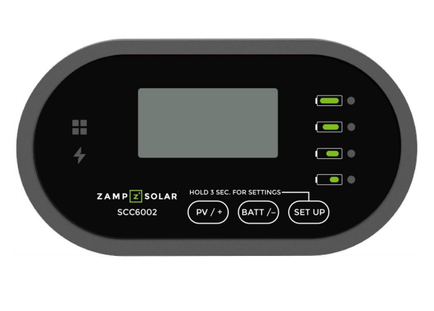 Digital LCD Wired Remote MPPT Controller Display (SCC6002)  Charge Controller Zamp Solar- Overland Kitted