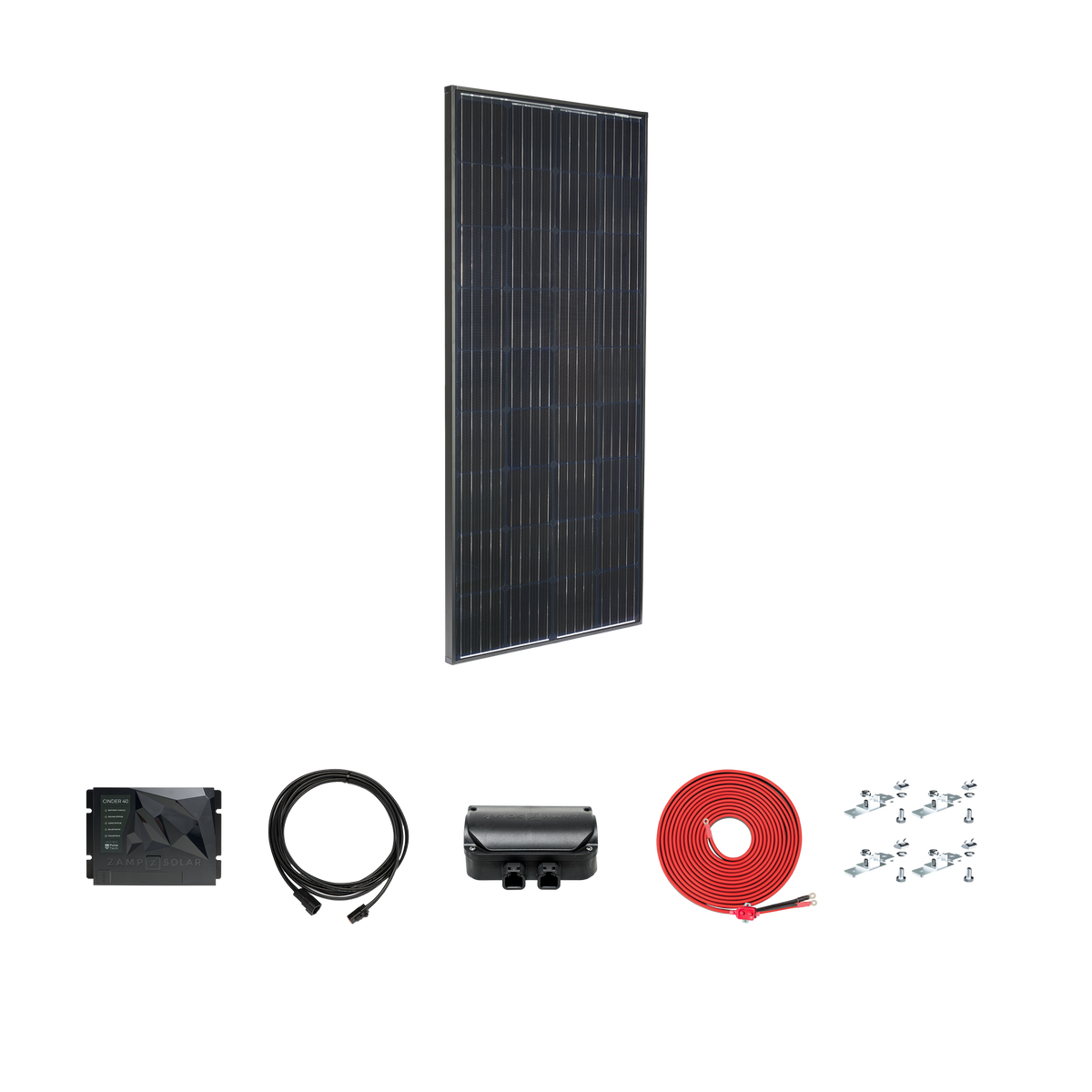 Legacy Black 190 Watt Solar Panel Cinder 40 Deluxe Kit  Roof Panel Kit Zamp Solar- Overland Kitted