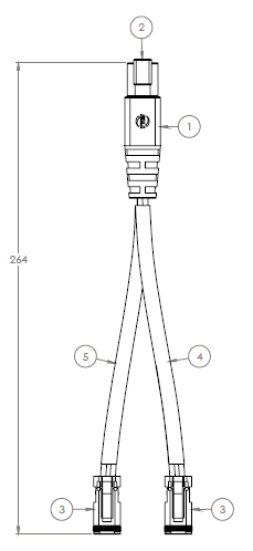 07-179   Deutsch Splitter Harness,  266mm