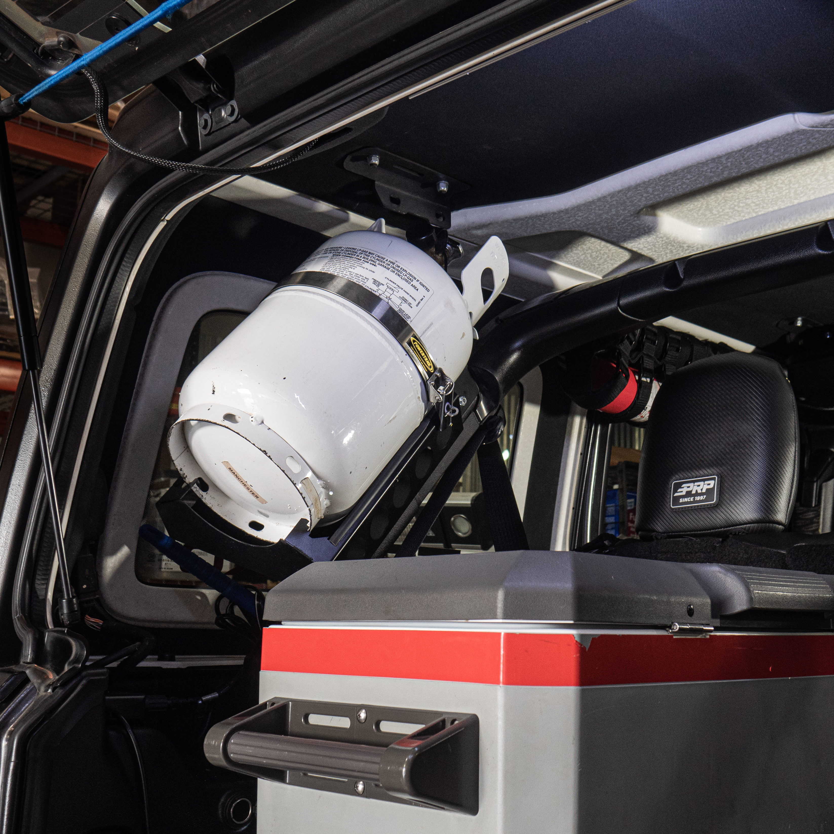 Strato LOCKER Bracket for 4.25 lb, 10 lb, 11 lb Steel Propane Tanks