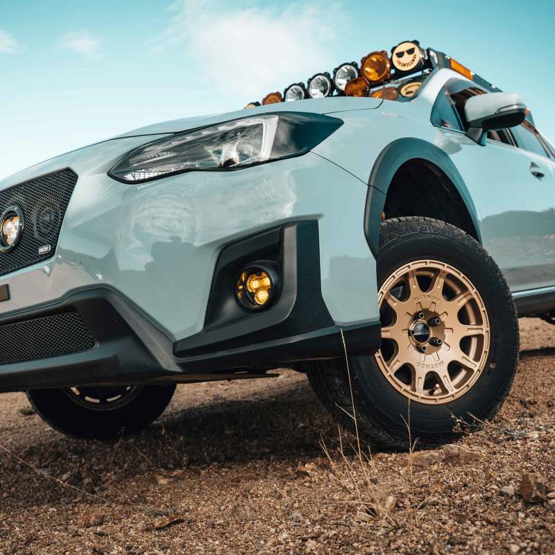KC HiLiTES FLEX ERA 3 Dual Mode SAE Fog Light 2-Light Master Kit - Subaru Crosstrek/Forester, in use