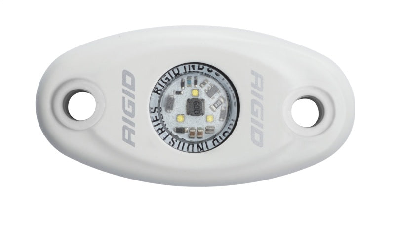 Rigid Industries A-Series natural white low-power LED accessory light, white housing — view 2