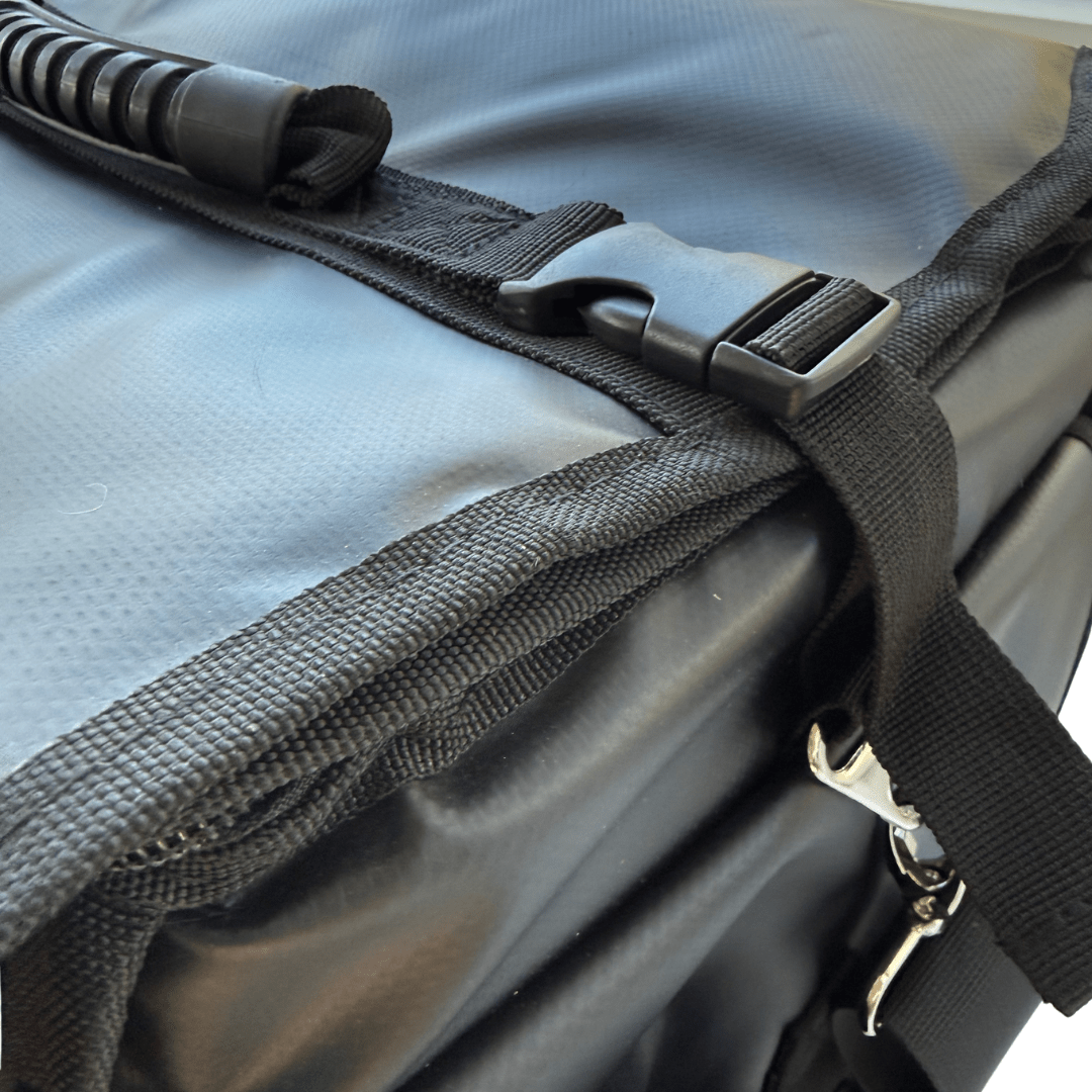 Thor's Lightning Air System storage bag – buckle and strap close-up