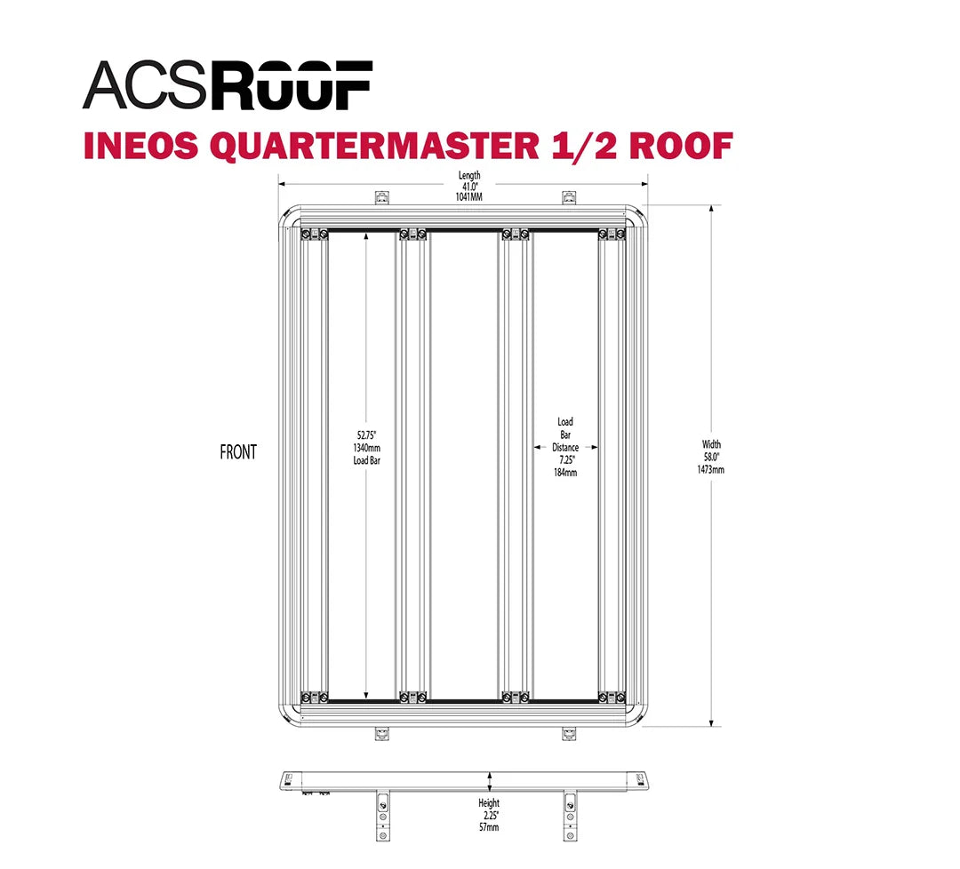 Leitner Designs ACS Half-Length Cab Roof Rack For Ineos Quartermaster