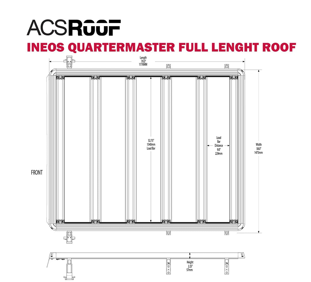 Leitner Designs ACS Full-Length Cab Roof Rack For Ineos Quartermaster