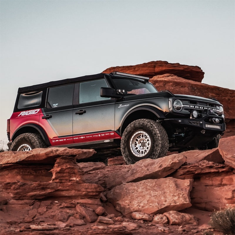 Rigid Revolve LED light bar textured black powder coat finish detail