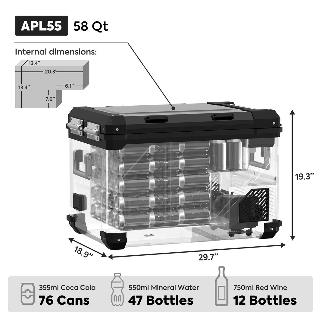 APL55 Dual Zone 12 Volt Fridge | ICECO | 55 LT APL Series ICECO- Overland Kitted