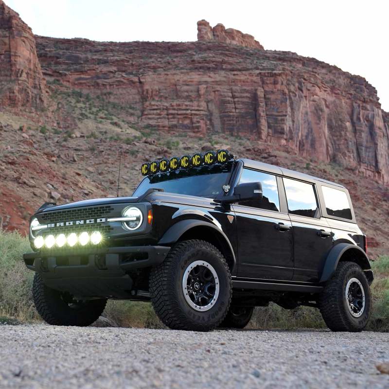 KC HiLiTES Gravity LED Pro6 39in Light Bar Front Bumper Kit, Ford Bronco 2021-2024, detail view