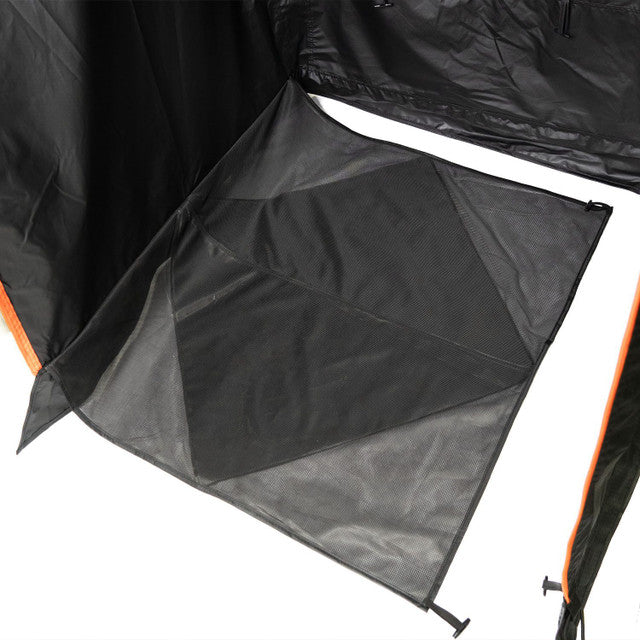 23ZERO Rask Camping Shower Tent, close-up of the accordion-style quick-deploy arms extended
