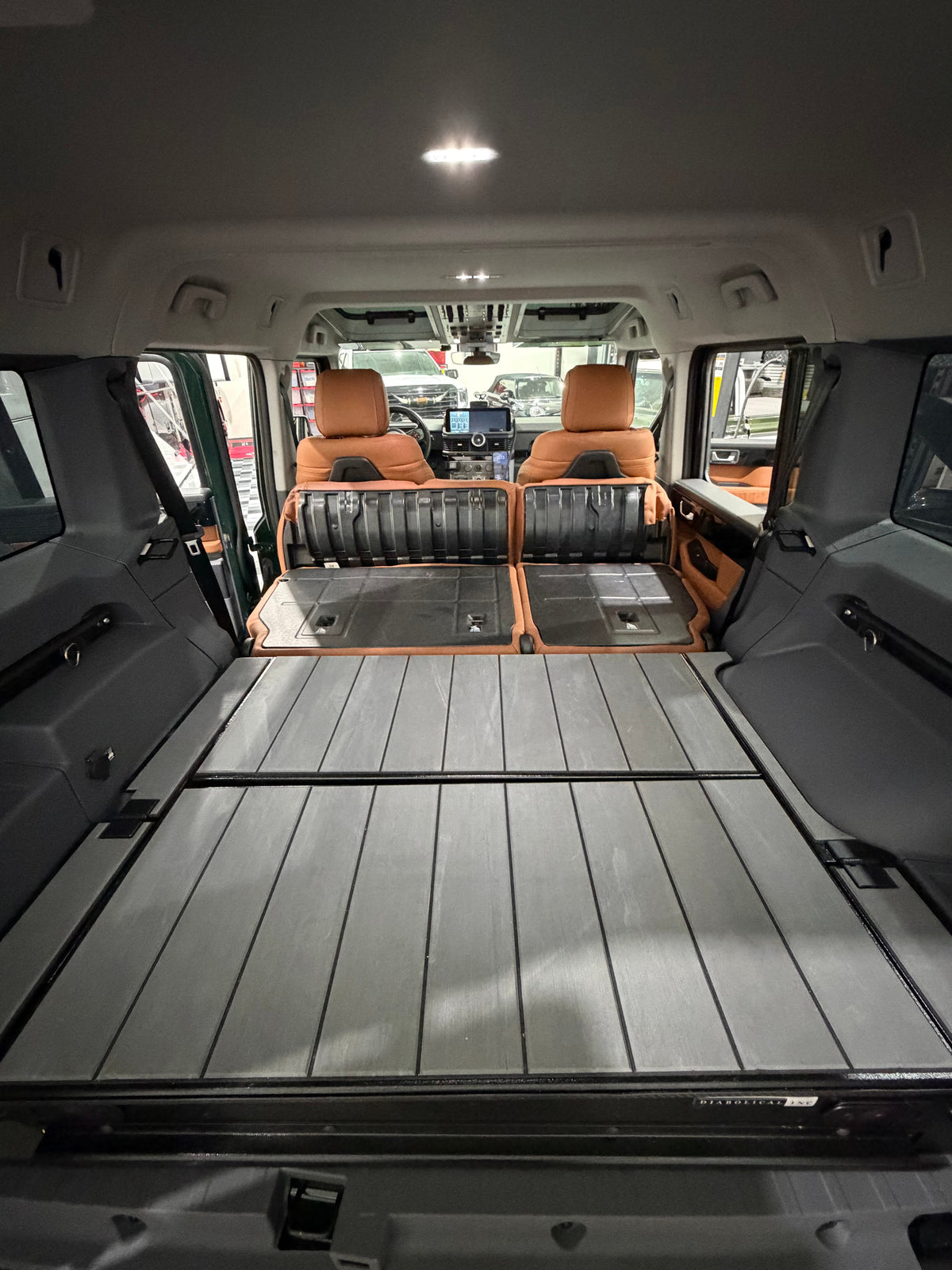Grenadier complete drawer system forming a flat floor with the rear seats folded