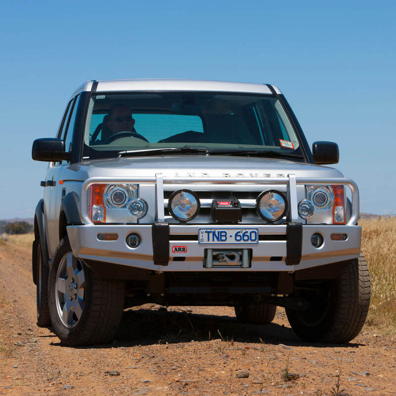 ARB Deluxe Non-Winch Front Bumper for 2005-2009 Land Rover LR3 — front view (PN 3232150)