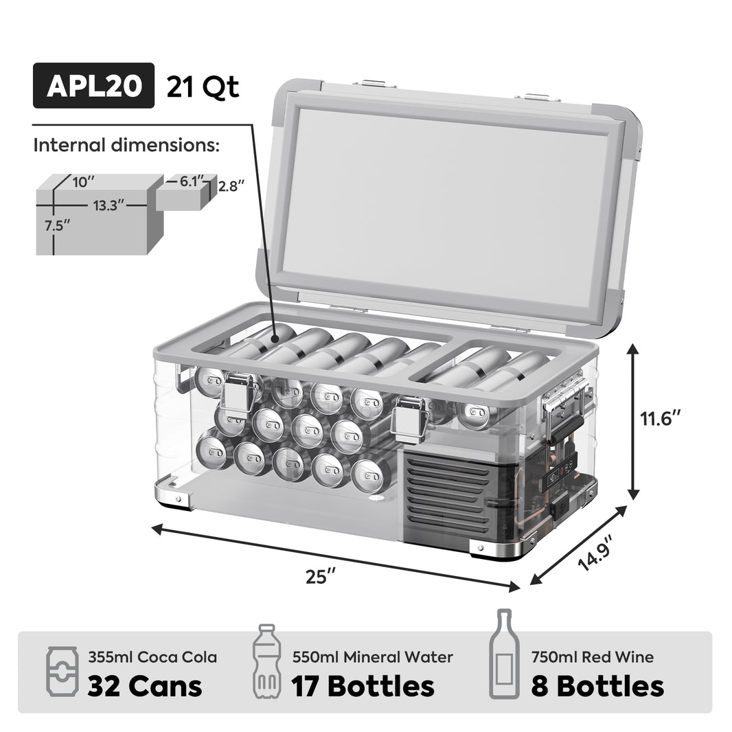 APL20 Light Duty Aluminum Freezer Single Zone | ICECO | 20 LT APL Series ICECO- Overland Kitted