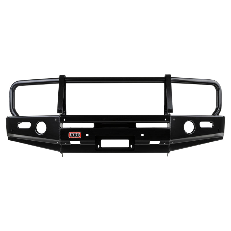ARB winch bull bar fitted to a Land Rover Discovery LR4, front three-quarter view
