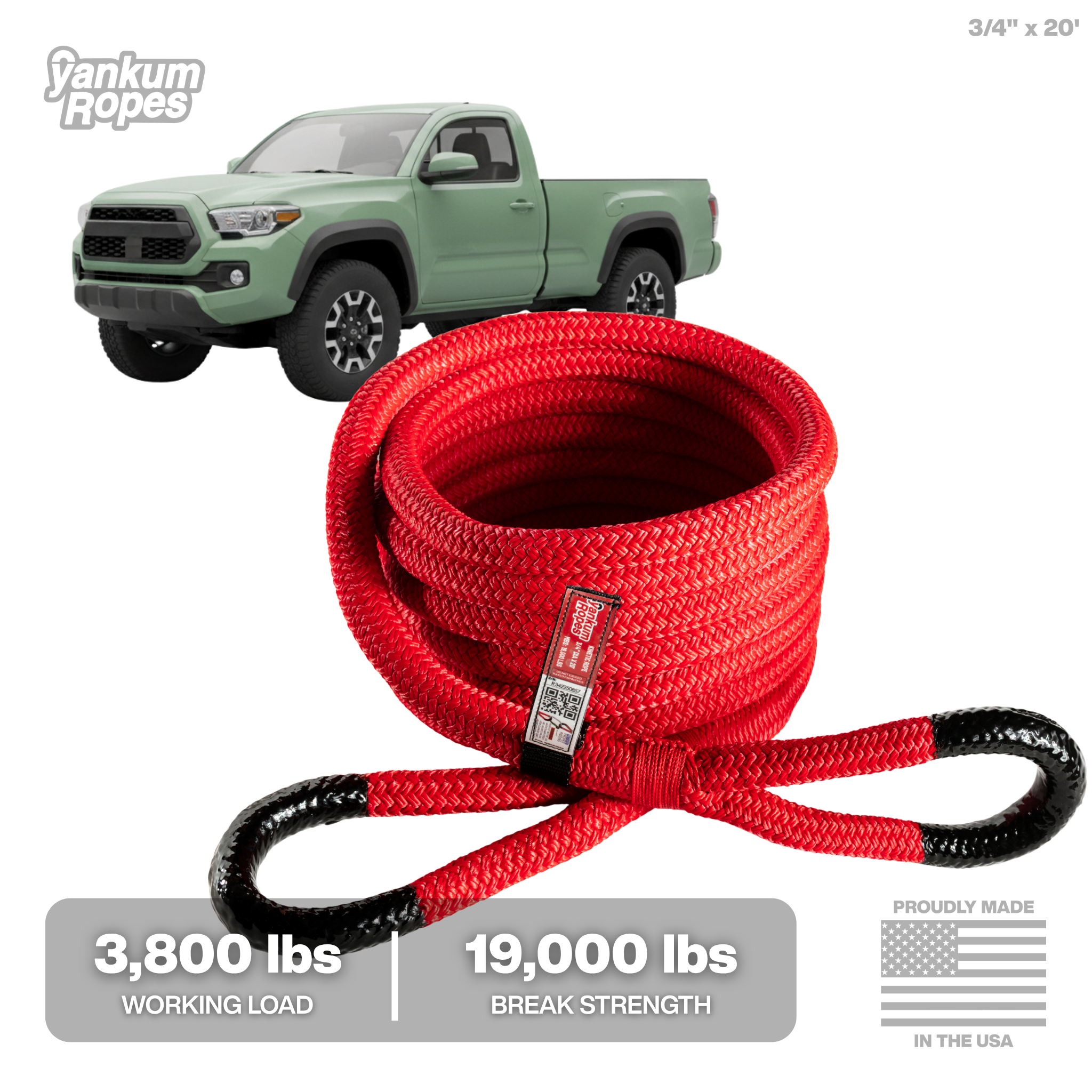 3/4" Kinetic Recovery Rope "Rubber Boa"