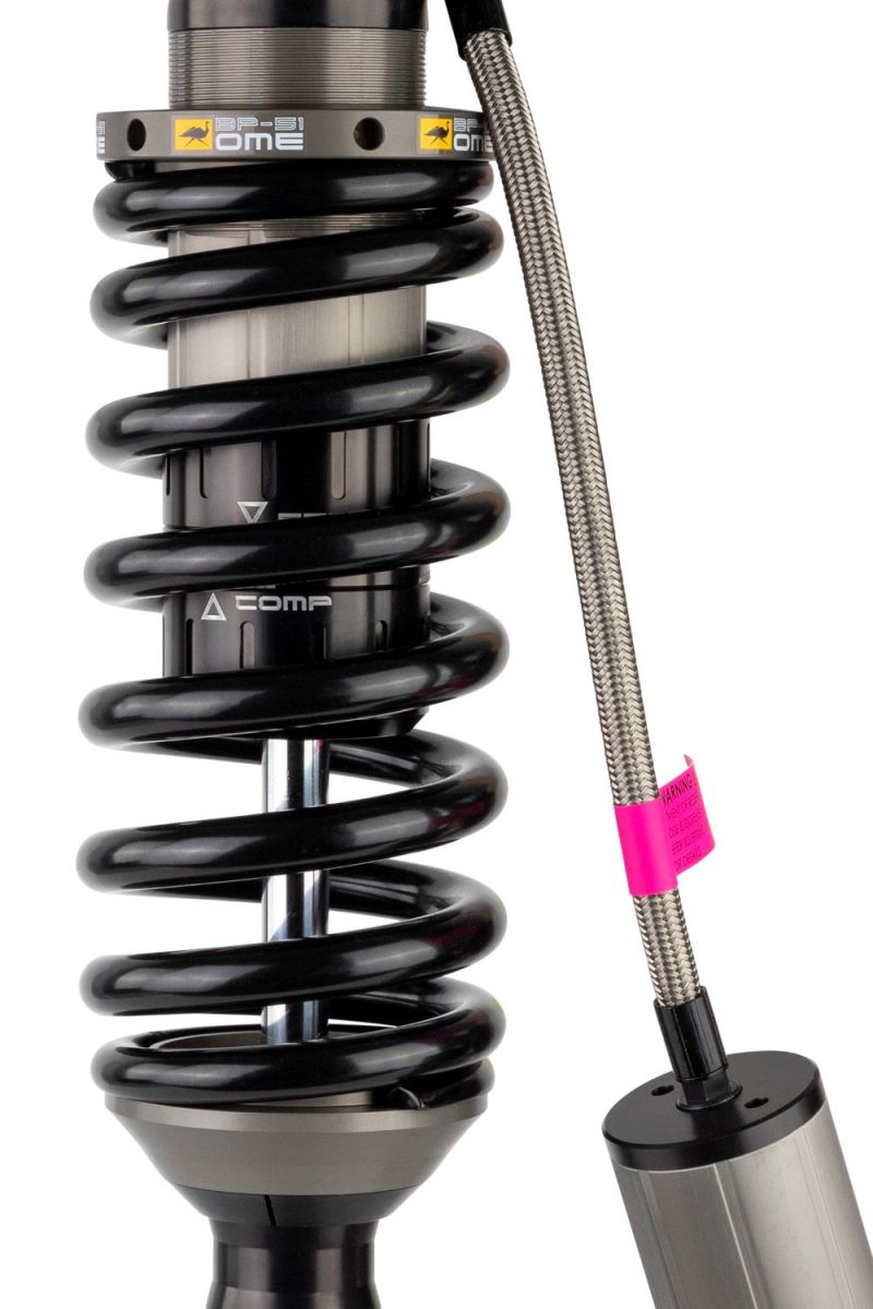 ARB Old Man Emu BP-51 front coilover, left-hand, Toyota Hilux — external damping adjuster