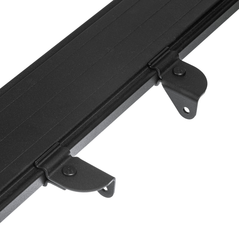 ARB dovetail light bar mount clamped into the BASE Rack extrusion