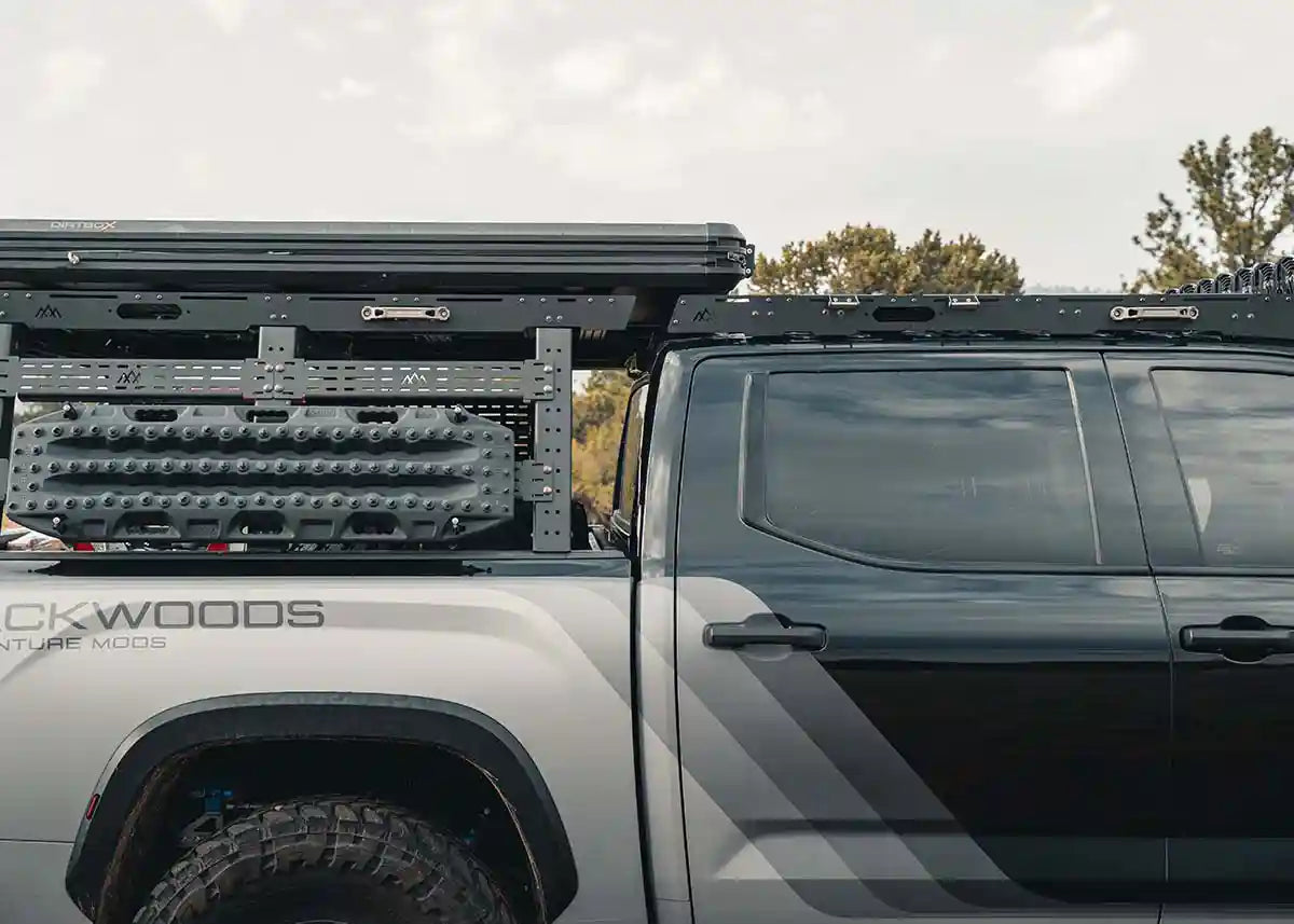 DRIFTR Toyota Tundra roof rack with cargo carrier accessory mounted