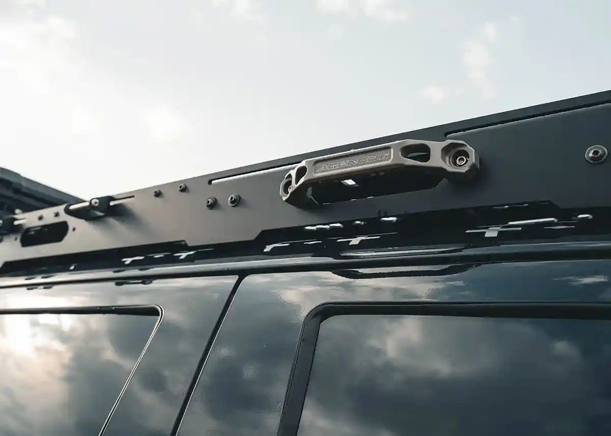 DRIFTR Toyota Tundra roof rack side rail handle cutouts for optional grab handles