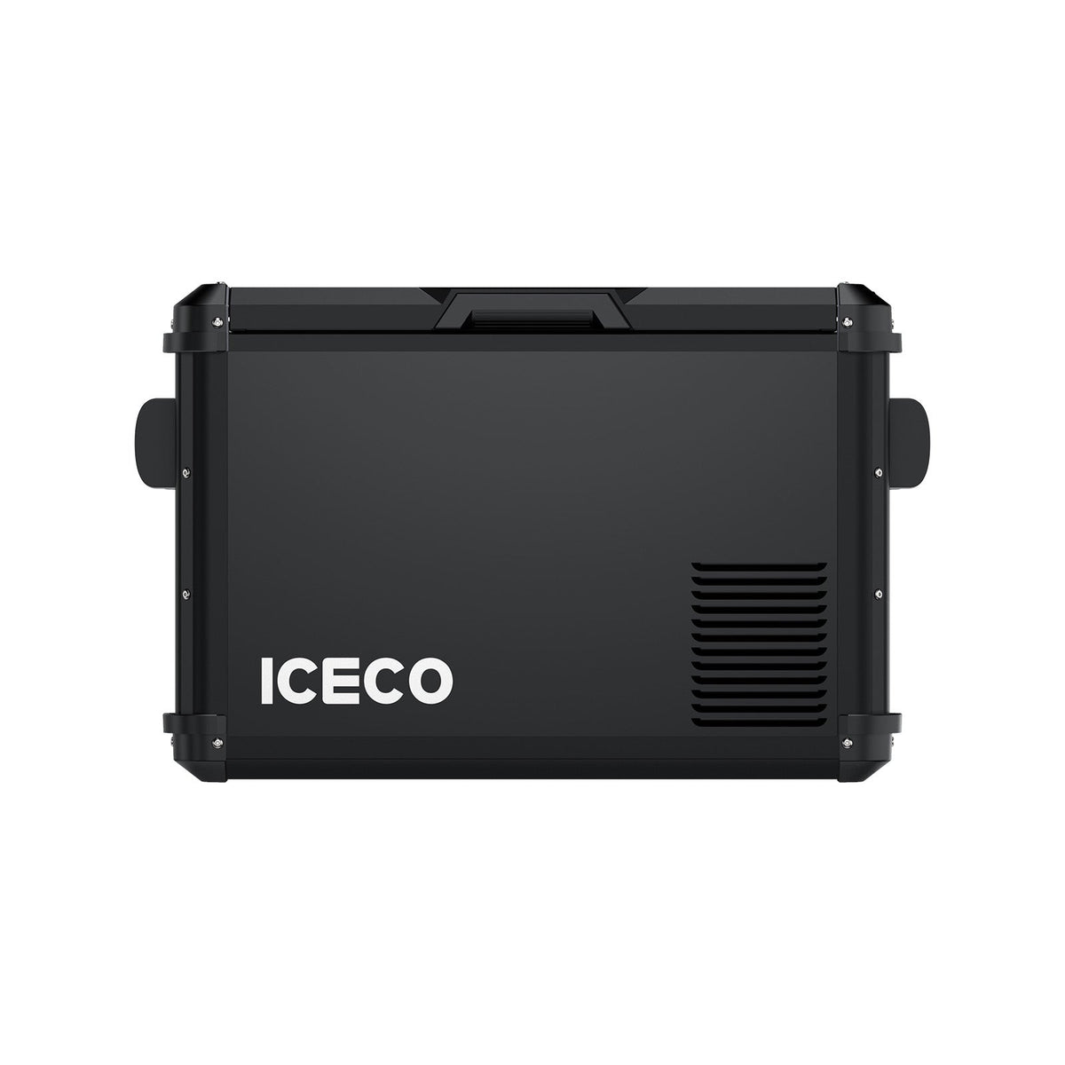 ICECO VL45ProS portable freezer, front view with side handles