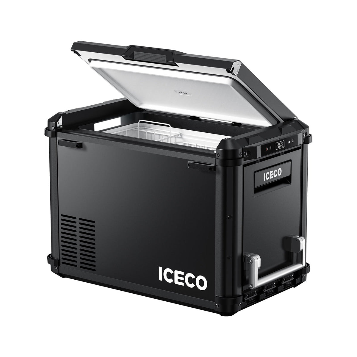 ICECO VL45Plus portable freezer with the lid open