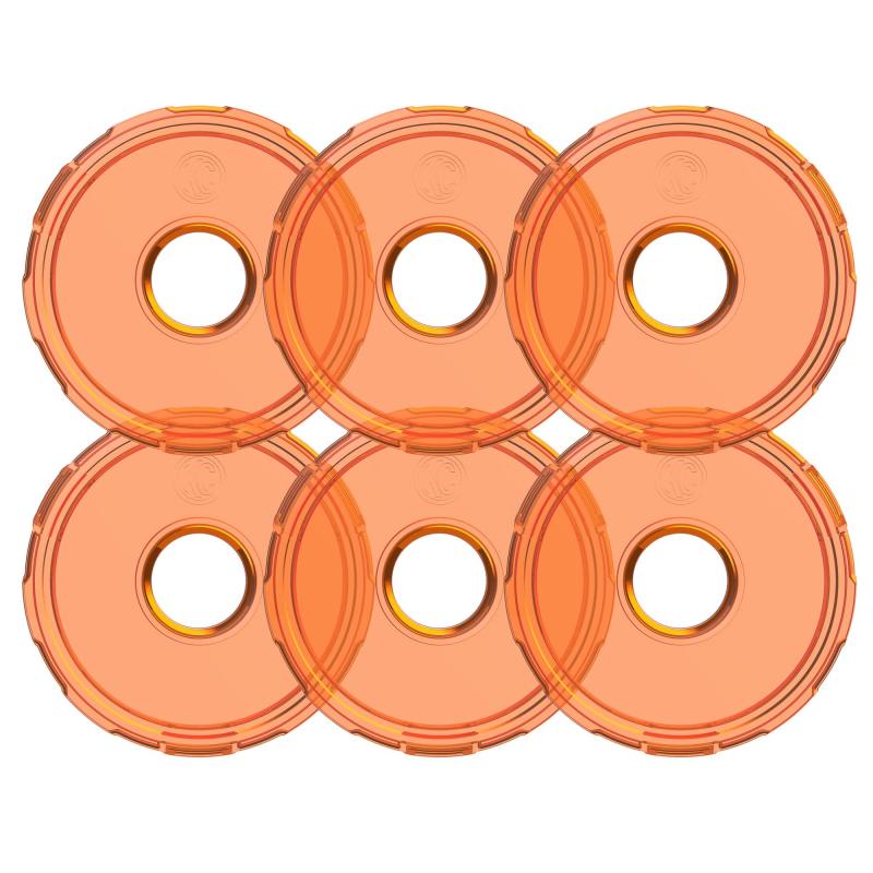 KC HiLiTES Cyclone V2 LED Replacement Lens - Amber - 6-Pack