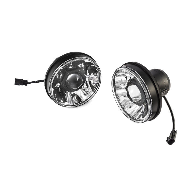 KC HiLiTES Gravity LED Pro 7in. DOT Headlight Pair - Jeep JL/JT 2018-2024, close-up