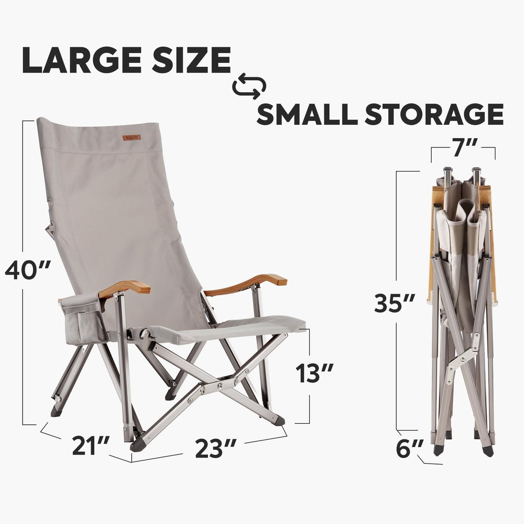 Hi1600L Folding Camping Chairs for Outside| ICECO Camping ICECO- Overland Kitted