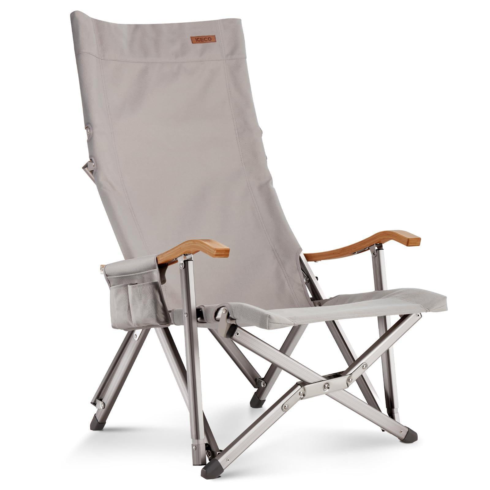 Hi1600L Folding Camping Chairs for Outside| ICECO Gray Camping ICECO- Overland Kitted