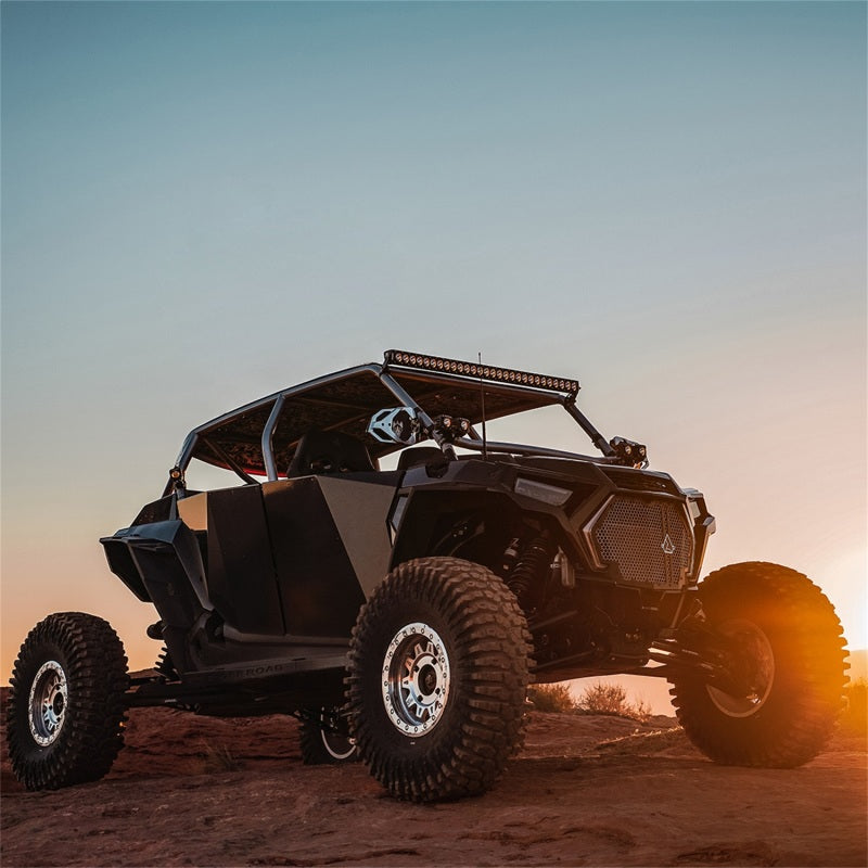 Rigid Revolve light bar end detail showing nylon bezel and E-Series mount tabs