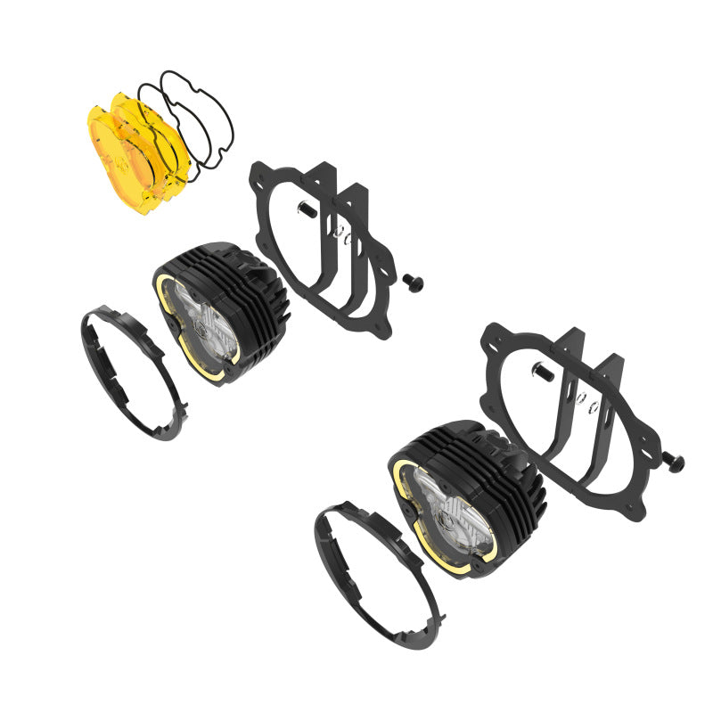 KC HiLiTES FLEX ERA 3 Dual Mode SAE Fog Lights 2-Light Master Kit for Jeep JK/JL/JT Plastic Bumper, detail view