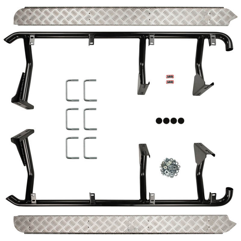 ARB Deluxe protection step for Land Cruiser 60 Series — extruded steel section close-up