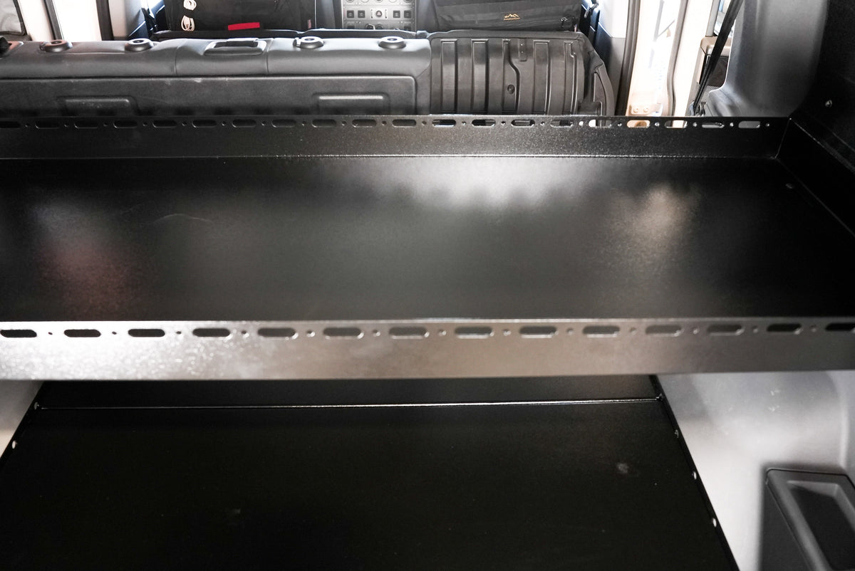 Mid Deck shelf edge with the drawer deck below