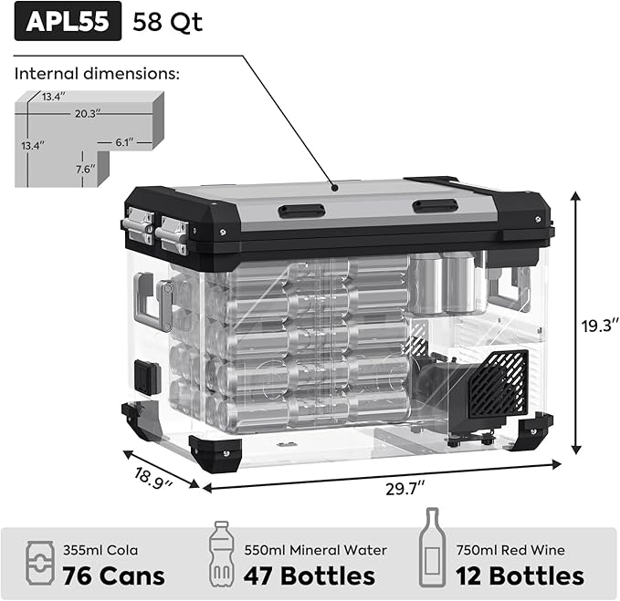 APL55 Dual Zone 12 Volt Fridge | ICECO | 55 LT APL Series ICECO- Overland Kitted