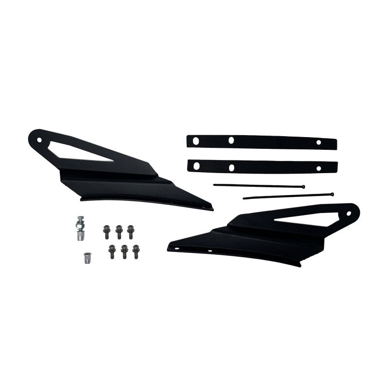 KC HiLiTES Overhead Mount Bracket Set, 05-19 Toyota Tacoma (For C50 LED Bar), shown with included parts