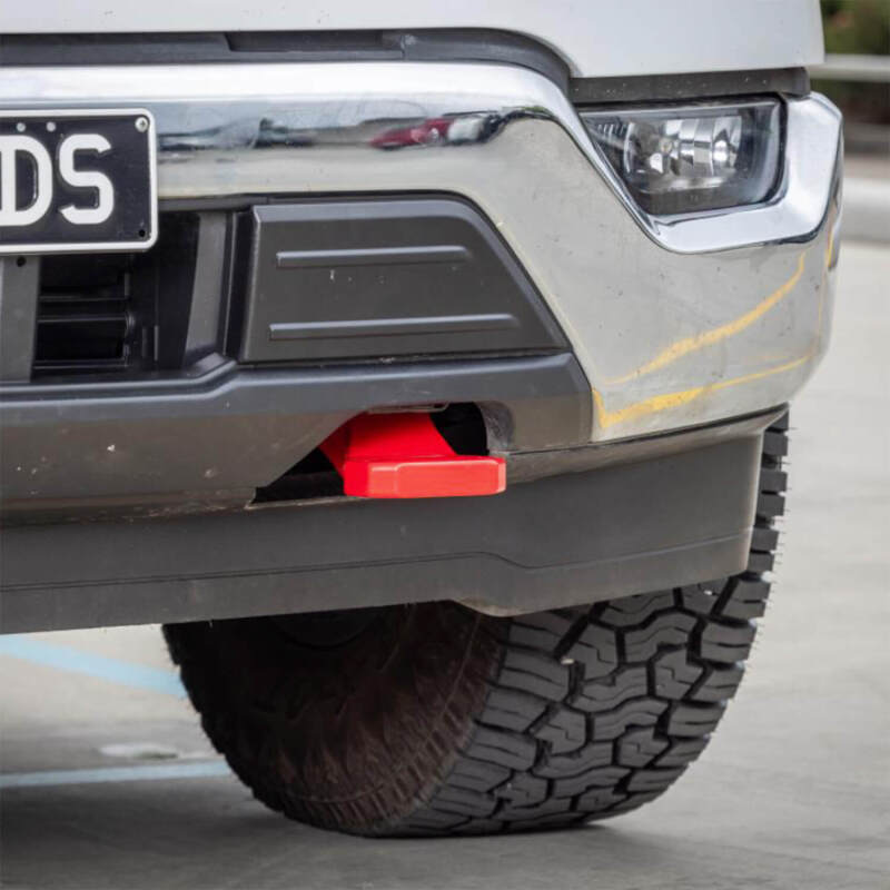 ARB F-150 LHS recovery point bolted to the frame, rated 17,600 lb to 35 degrees