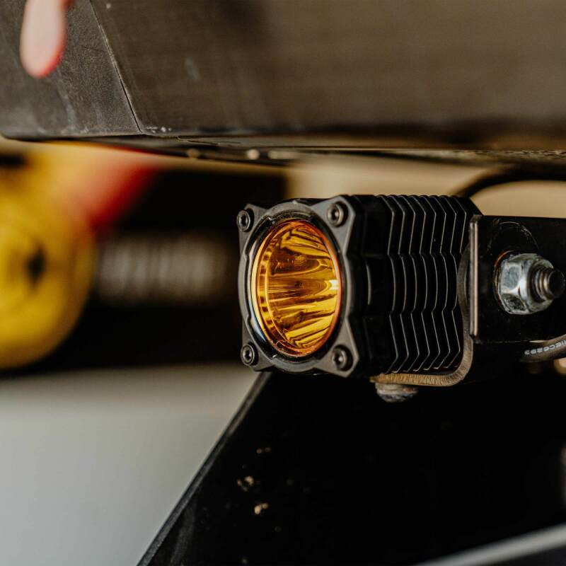 KC HiLiTES FLEX ERA 1 Spot Beam Lens, Performance Yellow, mounted view
