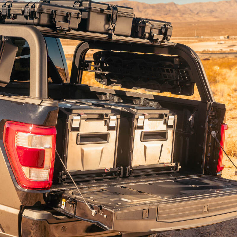 ARB F-150 bed rack configured with a rooftop tent mounted low profile