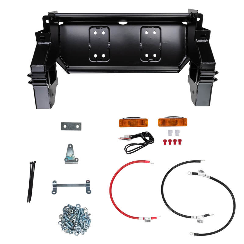 ARB Deluxe winch bumper for live-axle Land Cruiser 105 Series — installed angled view