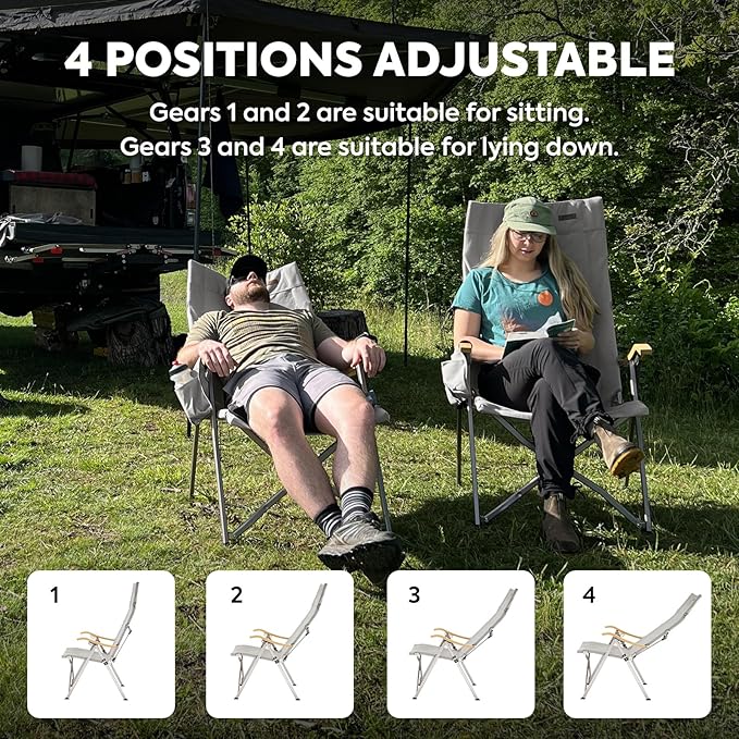 Ha1600 Adjustable Camping Chairs, High-Back Heavy Duty Folding Chair for Outside | ICECO Camping ICECO- Overland Kitted