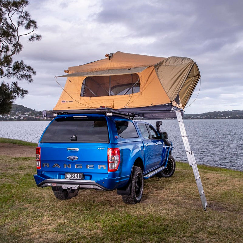 ARB Flinders rooftop tent open on a vehicle roof rack