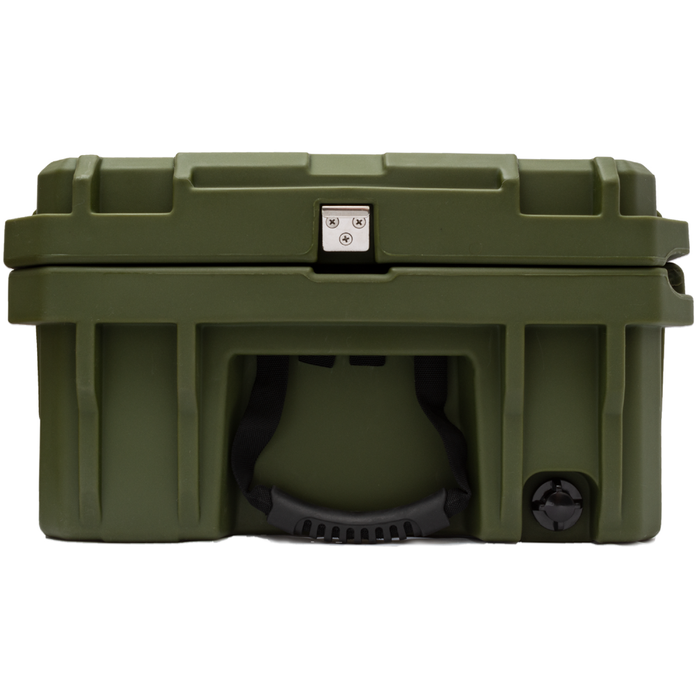 Steel lockable latch detail on the 95L Rugged Case