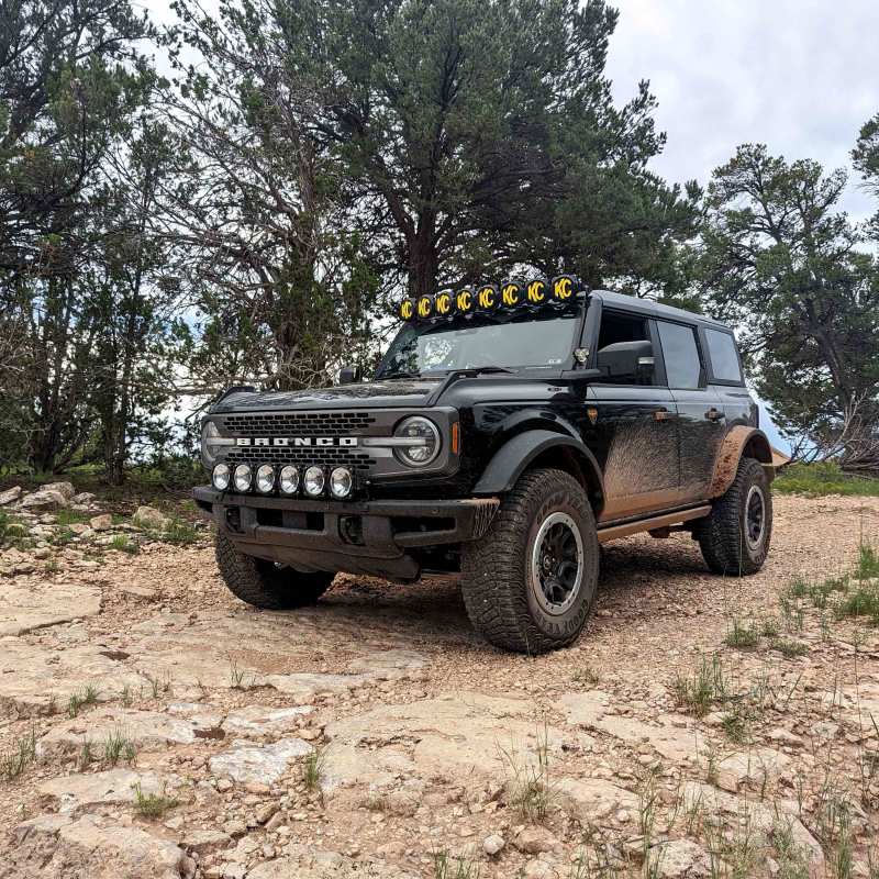 KC HiLiTES Gravity LED Pro6 39in Light Bar Front Bumper Kit, Ford Bronco 2021-2024, mounted view