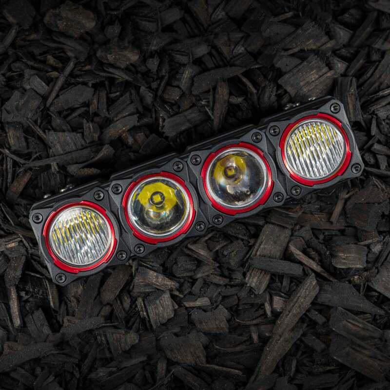 KC HiLiTES FLEX ERA LED Light Bar Bezel Kit for 10in. Segments - Red, close-up