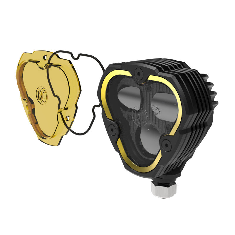 KC HiLiTES FLEX ERA 3 Dual Mode SAE Fog Light - Single Master Kit (Clear + Yellow Lens), detail view