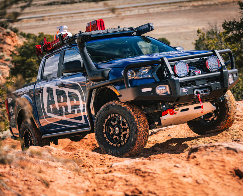 ARB BASE Rack 49x45 Mount Kit & Deflector — guard rail detail