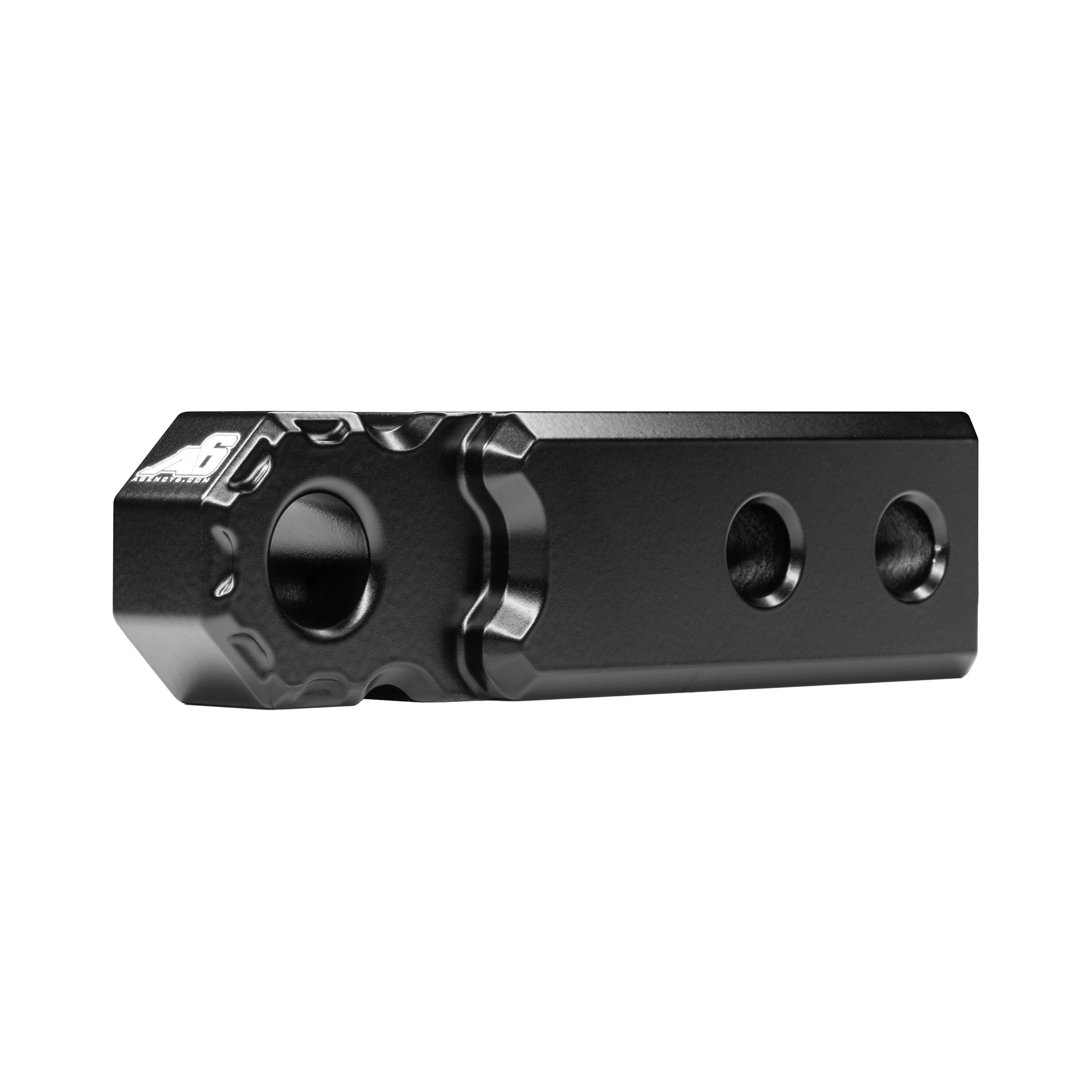 Black Agency 6 hitch shackle block, quarter side view