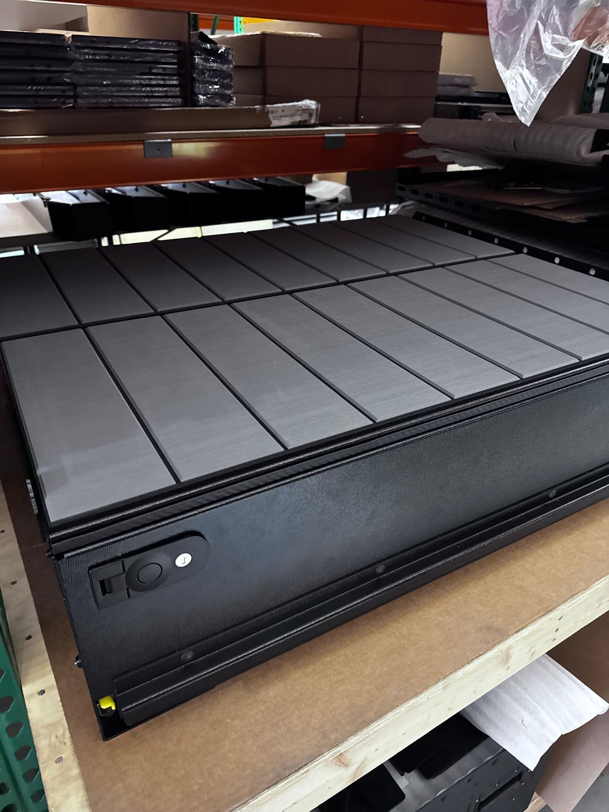 Grenadier drawer and leveling panels with foam tops on a workbench