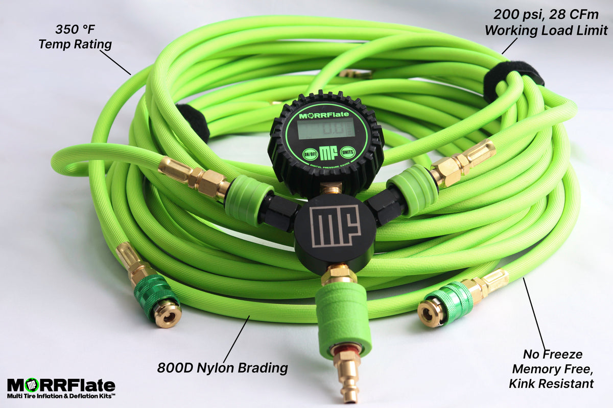 MORRFlate Braided Air Hub Mega Hoses (4–6 Tire, up to 200" Wheelbase)